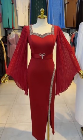 Red ZION BANDAGE DRESS