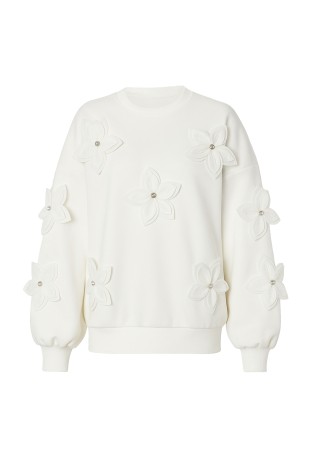 Wave Hello Knit Long Sleeve Top With Flower